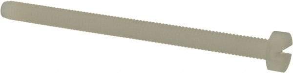 Made in USA - M3x0.50 Metric Coarse, 42mm Length Under Head Slotted Drive Machine Screw - Cheese Head, Grade 6/6 Nylon, Uncoated, Without Washer - USA Tool & Supply
