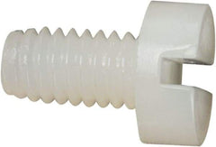 Made in USA - M3.5x0.60 Metric Coarse, 6mm Length Under Head Slotted Drive Machine Screw - Cheese Head, Grade 6/6 Nylon, Uncoated, Without Washer - USA Tool & Supply
