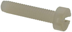 Made in USA - M3.5x0.60 Metric Coarse, 16mm Length Under Head Slotted Drive Machine Screw - Cheese Head, Grade 6/6 Nylon, Uncoated, Without Washer - USA Tool & Supply