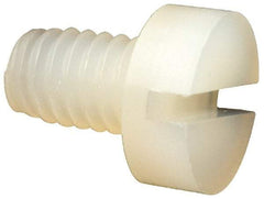 Made in USA - M4x0.70 Metric Coarse, 6mm Length Under Head Slotted Drive Machine Screw - Cheese Head, Grade 6/6 Nylon, Uncoated, Without Washer - USA Tool & Supply