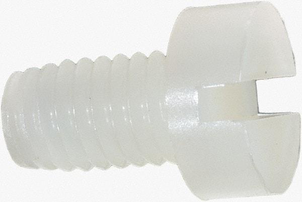 Made in USA - M6x1.00 Metric Coarse, 10mm Length Under Head Slotted Drive Machine Screw - Cheese Head, Grade 6/6 Nylon, Uncoated, Without Washer - USA Tool & Supply