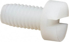 Made in USA - M6x1.00 Metric Coarse, 12mm Length Under Head Slotted Drive Machine Screw - Cheese Head, Grade 6/6 Nylon, Uncoated, Without Washer - USA Tool & Supply