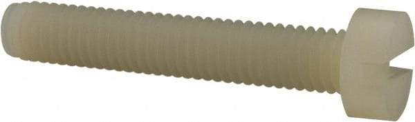 Made in USA - M6x1.00 Metric Coarse, 35mm Length Under Head Slotted Drive Machine Screw - Cheese Head, Grade 6/6 Nylon, Uncoated, Without Washer - USA Tool & Supply