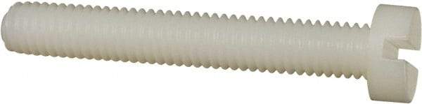 Made in USA - M6x1.00 Metric Coarse, 40mm Length Under Head Slotted Drive Machine Screw - Cheese Head, Grade 6/6 Nylon, Uncoated, Without Washer - USA Tool & Supply