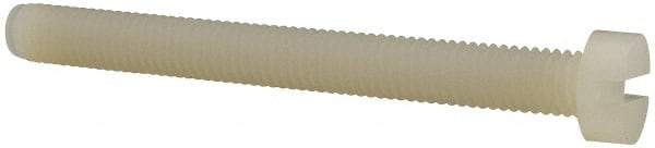 Made in USA - M6x1.00 Metric Coarse, 60mm Length Under Head Slotted Drive Machine Screw - Cheese Head, Grade 6/6 Nylon, Uncoated, Without Washer - USA Tool & Supply
