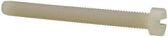 Made in USA - M6x1.00 Metric Coarse, 60mm Length Under Head Slotted Drive Machine Screw - Cheese Head, Grade 6/6 Nylon, Uncoated, Without Washer - USA Tool & Supply