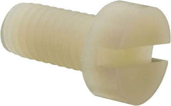 Made in USA - M8x1.25 Metric Coarse, 16mm Length Under Head Slotted Drive Machine Screw - Cheese Head, Grade 6/6 Nylon, Uncoated, Without Washer - USA Tool & Supply