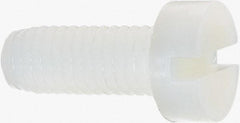 Made in USA - M8x1.25 Metric Coarse, 20mm Length Under Head Slotted Drive Machine Screw - Cheese Head, Grade 6/6 Nylon, Uncoated, Without Washer - USA Tool & Supply