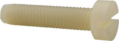 Made in USA - M8x1.25 Metric Coarse, 35mm Length Under Head Slotted Drive Machine Screw - Cheese Head, Grade 6/6 Nylon, Uncoated, Without Washer - USA Tool & Supply