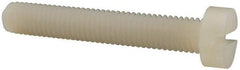 Made in USA - M8x1.25 Metric Coarse, 50mm Length Under Head Slotted Drive Machine Screw - Cheese Head, Grade 6/6 Nylon, Uncoated, Without Washer - USA Tool & Supply
