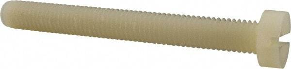Made in USA - M8x1.25 Metric Coarse, 70mm Length Under Head Slotted Drive Machine Screw - Cheese Head, Grade 6/6 Nylon, Uncoated, Without Washer - USA Tool & Supply