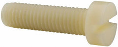 Made in USA - M10x1.50 Metric Coarse, 35mm Length Under Head Slotted Drive Machine Screw - Cheese Head, Grade 6/6 Nylon, Uncoated, Without Washer - USA Tool & Supply