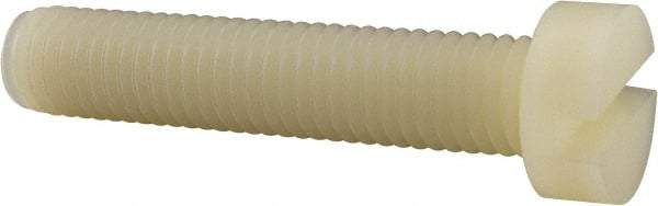 Made in USA - M10x1.50 Metric Coarse, 50mm Length Under Head Slotted Drive Machine Screw - Cheese Head, Grade 6/6 Nylon, Uncoated, Without Washer - USA Tool & Supply