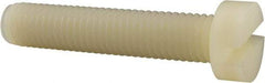 Made in USA - M10x1.50 Metric Coarse, 50mm Length Under Head Slotted Drive Machine Screw - Cheese Head, Grade 6/6 Nylon, Uncoated, Without Washer - USA Tool & Supply