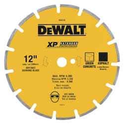 DeWALT - 12" Diam, 1" Arbor Hole Diam, Wet & Dry Cut Saw Blade - Diamond-Tipped, Standard Round Arbor - USA Tool & Supply