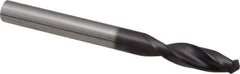 Guhring - 0.252" 130° Parabolic Flute Powdered Metal Screw Machine Drill Bit - FIREX Finish, Right Hand Cut, 1.2205" Flute Length, 2.7559" OAL, Standard Point, Straight Shank - USA Tool & Supply