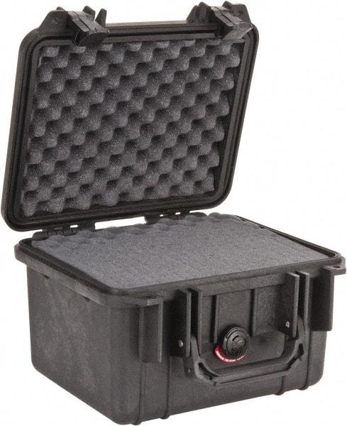 Pelican Products, Inc. - 9-11/16" Wide x 9-11/16" Deep x 6-7/8" High, Clamshell Hard Case - Black, Polypropylene - USA Tool & Supply