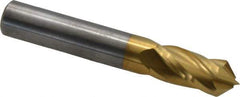 Value Collection - 3/8" Diam, 7/8" LOC, 4 Flute, 90° Point Angle, Solid Carbide Drill Mill - TiN Finish, 2-1/2" OAL, 3/8" Shank Diam - USA Tool & Supply