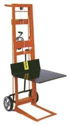 Wesco Industrial Products - 750 Lb Capacity, 54" Lift Height, Winch Platform Base Manually Operated Lift - 54" Minimum Operating Height - USA Tool & Supply