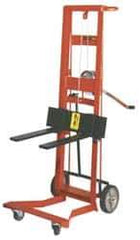 Wesco Industrial Products - 750 Lb Capacity, 54" Lift Height, Winch Platform Base Manually Operated Lift - 5.75" Minimum Operating Height - USA Tool & Supply
