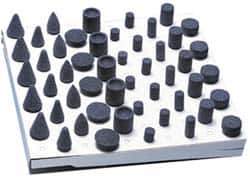 Grier Abrasives - 50 Piece Aluminum Oxide Vitrified Mounted Stone Abrasive Point Set - Includes Shapes A2, A5, A12, A37, A38, W185, W186, W187, W205 & W209 - USA Tool & Supply