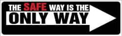 NMC - The Safe Way Is the Only Way, 120 Inch Long x 36 Inch High, Safety Banner with Graphic - Graphic Shows Leaf, Polyethylene, English, Printed on 1 Side - USA Tool & Supply