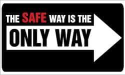 NMC - The Safe Way Is the Only Way, 60 Inch Long x 36 Inch High, Safety Banner - Polyethylene, English, Printed on 1 Side - USA Tool & Supply