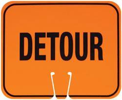 NMC - "Detour", 10-1/2" Long x 12-3/4" Wide, Rigid Plastic Safety Sign - Rectangle, Use for Accident Prevention - USA Tool & Supply