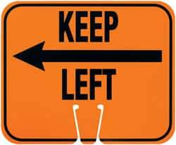 NMC - Keep Left, Plastic Fire and Exit Sign - 12-3/4" Wide x 10-1/2" High - USA Tool & Supply