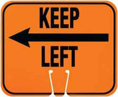NMC - Keep Left, Plastic Fire and Exit Sign - 12-3/4" Wide x 10-1/2" High - USA Tool & Supply
