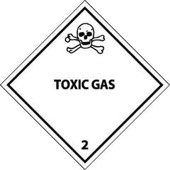 NMC - Toxic Gas DOT Shipping Label - 4" High x 4" Wide - USA Tool & Supply