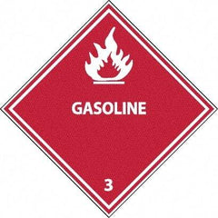 NMC - Gasoline DOT Shipping Label - 4" High x 4" Wide - USA Tool & Supply