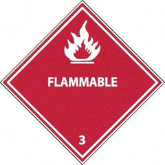 NMC - Flammable DOT Shipping Label - 4" High x 4" Wide - USA Tool & Supply