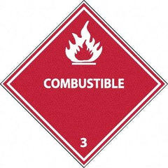 NMC - Combustible DOT Shipping Label - 4" High x 4" Wide - USA Tool & Supply