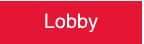 NMC - Lobby, 10" Wide x 3" High, Plastic Sign - English, White on Red, Wall Mount - USA Tool & Supply