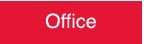 NMC - Office, 10" Wide x 3" High, Plastic Sign - English, White on Red, Wall Mount - USA Tool & Supply