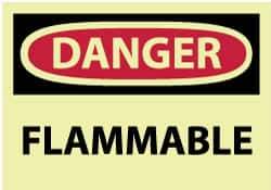 NMC - Danger - Flammable, Pressure Sensitive Vinyl Fire Sign - 5" Wide x 3" High - USA Tool & Supply