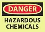 NMC - "Danger - Hazardous Chemicals", 10" Long x 14" Wide, Pressure-Sensitive Vinyl Safety Sign - Rectangle, 0.004" Thick, Use for Hazardous Materials - USA Tool & Supply