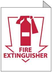 NMC - Fire Extinguisher, Plastic Fire Sign - 8" Wide x 10" High, Glow-in-the-Dark - USA Tool & Supply