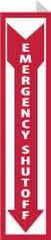 NMC - "Emergency Shut-Off", 18" Long x 4" Wide, Rigid Plastic Safety Sign - Rectangle, 0.05" Thick, Use for Accident Prevention - USA Tool & Supply