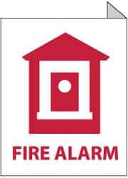 NMC - Fire Alarm, Plastic Fire Sign - 8" Wide x 10" High, Glow-in-the-Dark - USA Tool & Supply