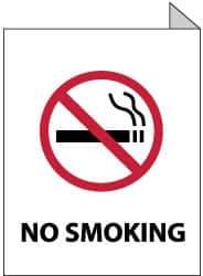 NMC - "No Smoking", 10" Long x 8" Wide, Rigid Plastic Safety Sign - Rectangle, 0.05" Thick, Use for Smoking Regulations - USA Tool & Supply