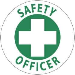 NMC - SafetyOofficer, Hard Hat Label - Green on White, 2" Thick, For Accident Prevention - USA Tool & Supply