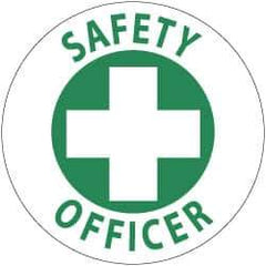 NMC - SafetyOofficer, Hard Hat Label - Green on White, 2" Thick, For Accident Prevention - USA Tool & Supply