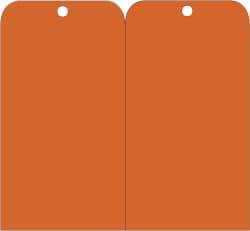 NMC - 3" High x 6" Long, Safety & Facility Blank Tag - 2 Sides, Orange Unrippable Vinyl - USA Tool & Supply