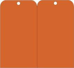 NMC - 3" High x 6" Long, Safety & Facility Blank Tag - 2 Sides, Orange Unrippable Vinyl - USA Tool & Supply
