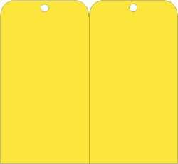 NMC - 3" High x 6" Long, Safety & Facility Blank Tag - 2 Sides, Yellow Unrippable Vinyl - USA Tool & Supply