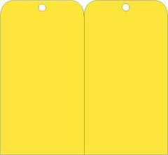 NMC - 3" High x 6" Long, Safety & Facility Blank Tag - 2 Sides, Yellow Unrippable Vinyl - USA Tool & Supply