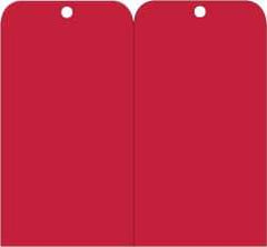 NMC - 3" High x 6" Long, Safety & Facility Blank Tag - 2 Sides, Red Unrippable Vinyl - USA Tool & Supply