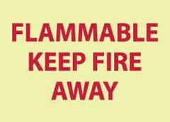 NMC - "Flammable - Keep Fire Away", 10" Long x 14" Wide, Pressure-Sensitive Vinyl Safety Sign - Rectangle, 0.004" Thick, Use for Accident Prevention - USA Tool & Supply